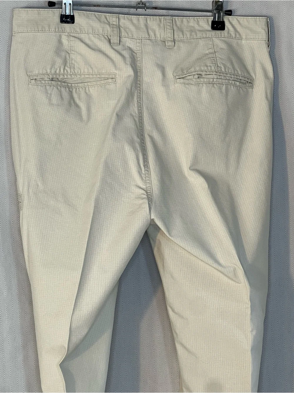 Roundtree & Yorke Casual Men’s Cotton Pants Beige Pockets Textured 32X30 👍